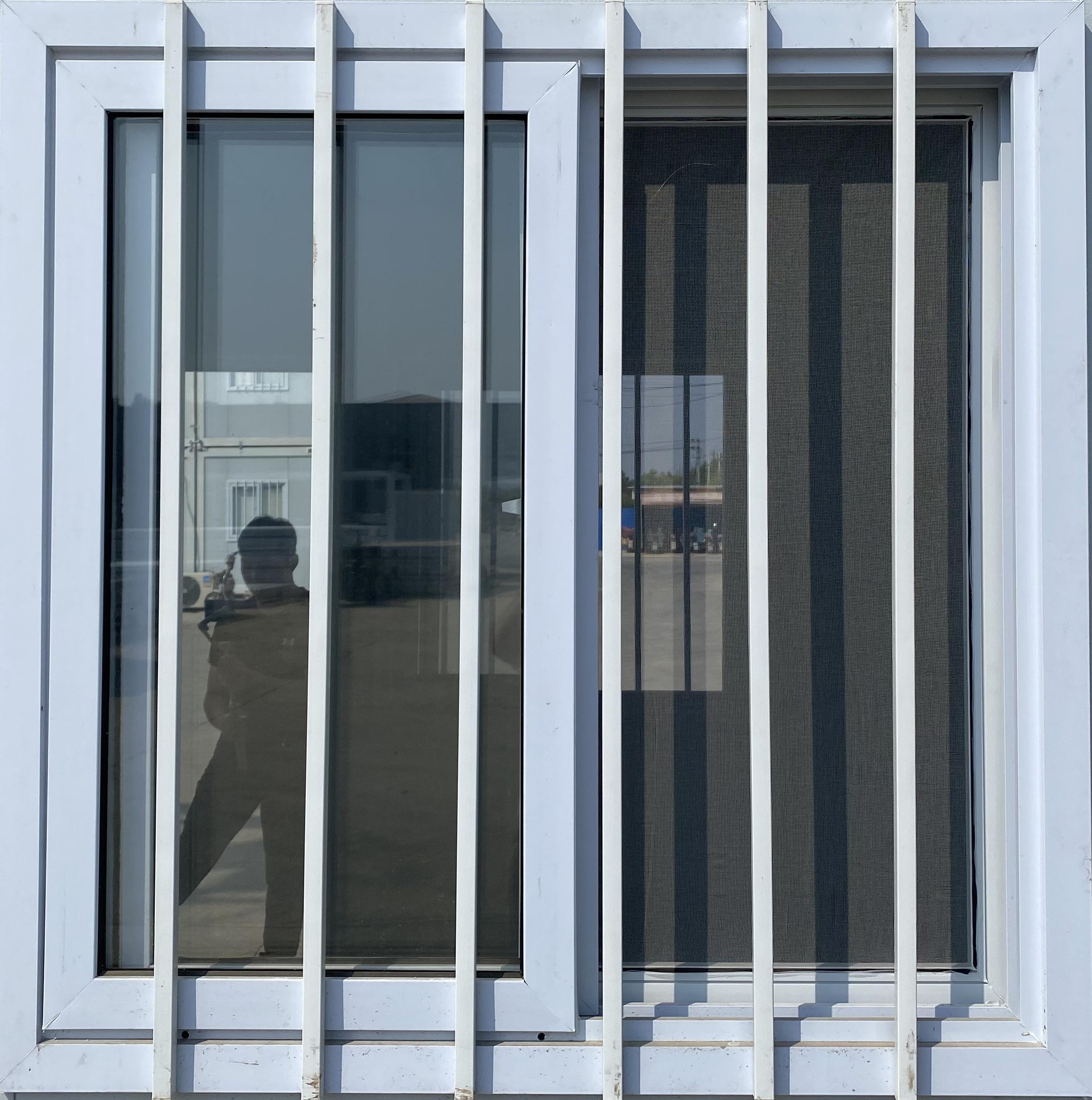 Lockable window with security grille